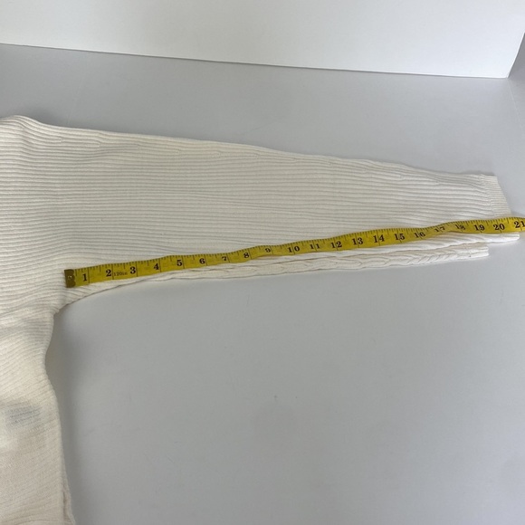 2/$25 NWT White boat neck ribbed long sleeve formal office sweater size Medium - Picture 8 of 8